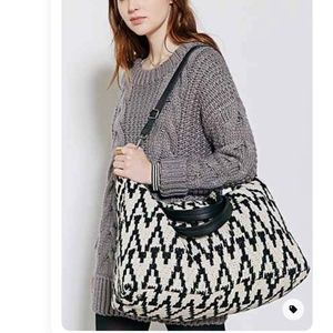 Ecote Urban Outfitters Woven Texture overnight kilim Weekender travel bag